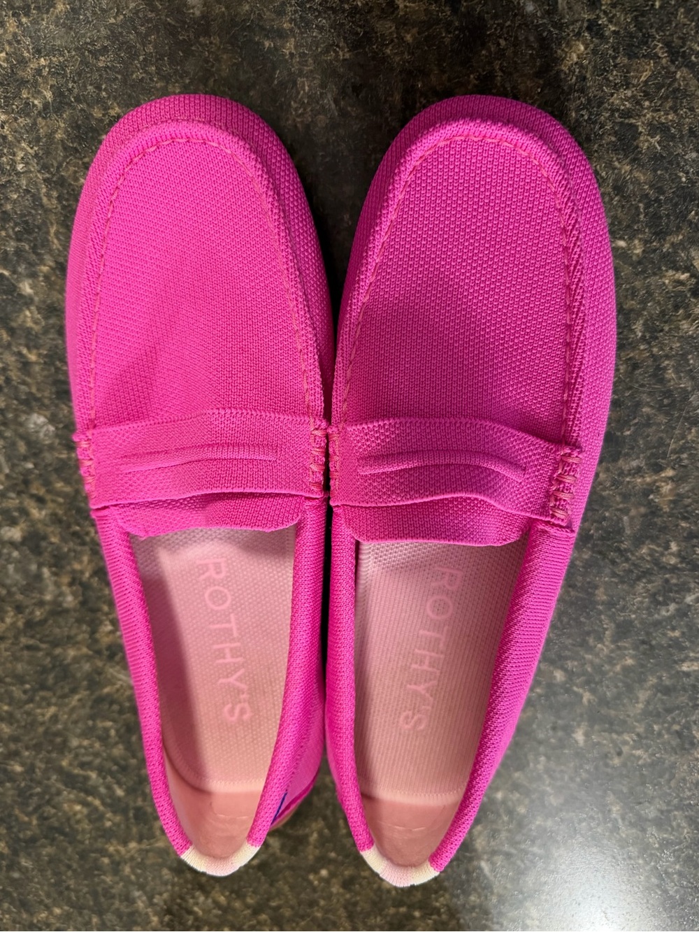 Rothy's The Driver loafers in the vibrant pink colorway Dragonfruit